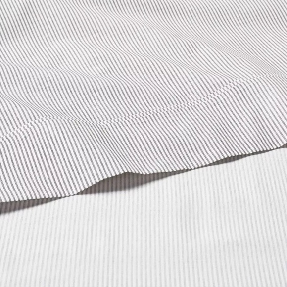 LAST ONE! Hearth & Hand Cotton Micro Stripe Sheet Set - Railroad Grey (King) - Picture 3 of 3